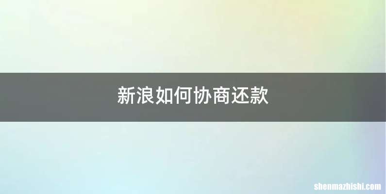 新浪如何协商还款