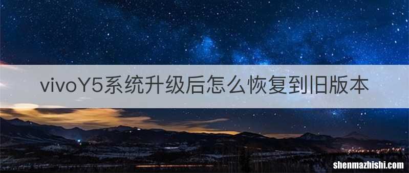 vivoY5系统升级后怎么恢复到旧版本