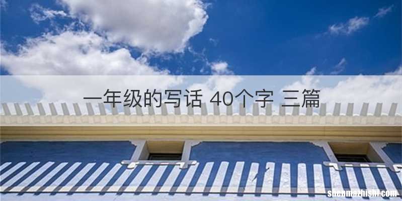 一年级的写话 40个字 三篇