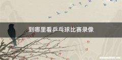 到哪里看乒乓球比赛录像