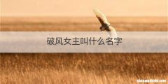 破风女主叫什么名字