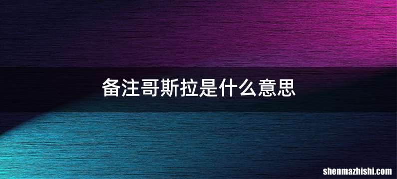 备注哥斯拉是什么意思