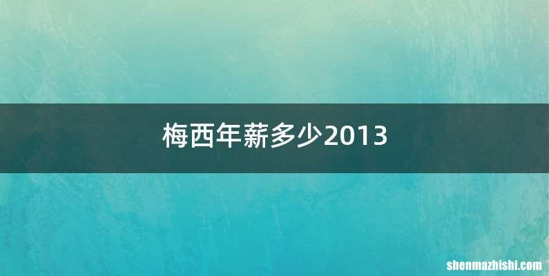 梅西年薪多少2013