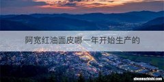 阿宽红油面皮哪一年开始生产的