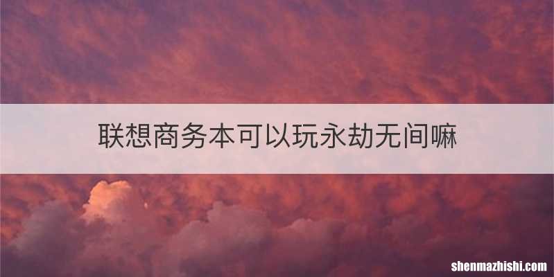 联想商务本可以玩永劫无间嘛