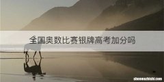 全国奥数比赛银牌高考加分吗