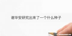 谢华安研究出来了一个什么种子