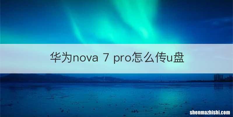 华为nova 7 pro怎么传u盘