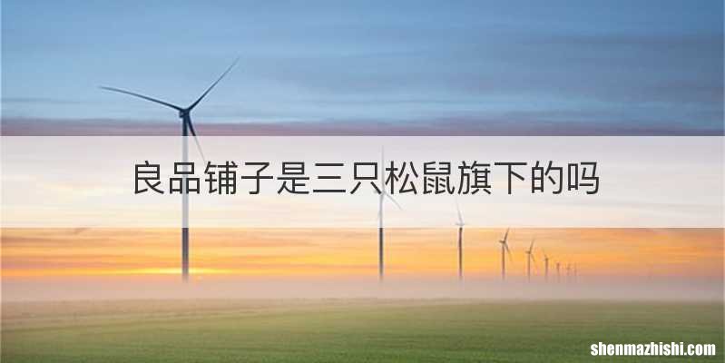 良品铺子是三只松鼠旗下的吗