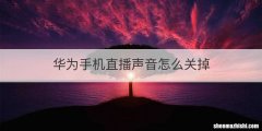 华为手机直播声音怎么关掉