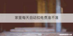 家里每天自动扣电费准不准