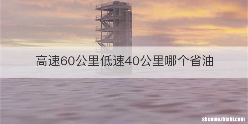 高速60公里低速40公里哪个省油