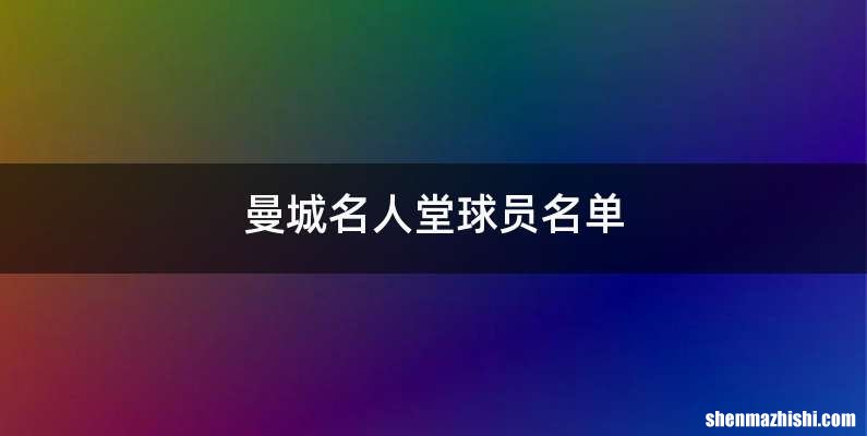 曼城名人堂球员名单