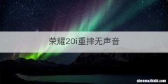 荣耀20i重摔无声音