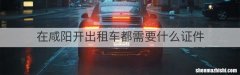 在咸阳开出租车都需要什么证件