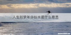 人生如梦年华似水是什么意思