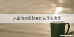 人生如初见梦寐如花什么意思