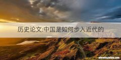 历史论文:中国是如何步入近代的