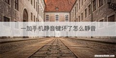 一加手机静音键坏了怎么静音