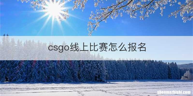 csgo线上比赛怎么报名