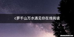 c罗千山万水遇见你在线阅读