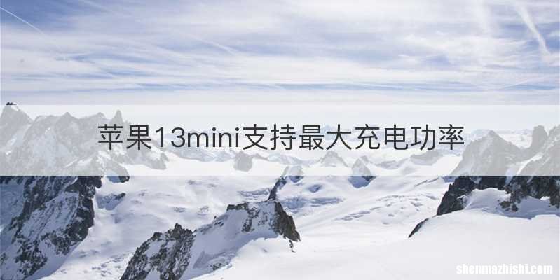 苹果13mini支持最大充电功率