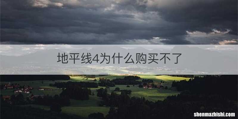 地平线4为什么购买不了