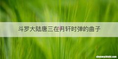 斗罗大陆唐三在月轩时弹的曲子