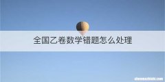 全国乙卷数学错题怎么处理