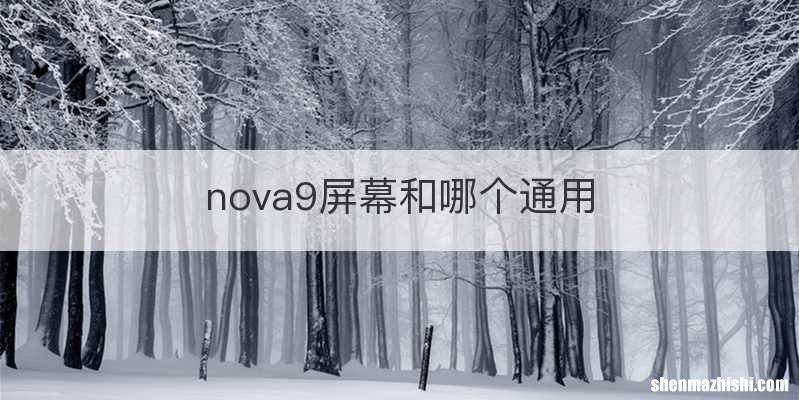 nova9屏幕和哪个通用