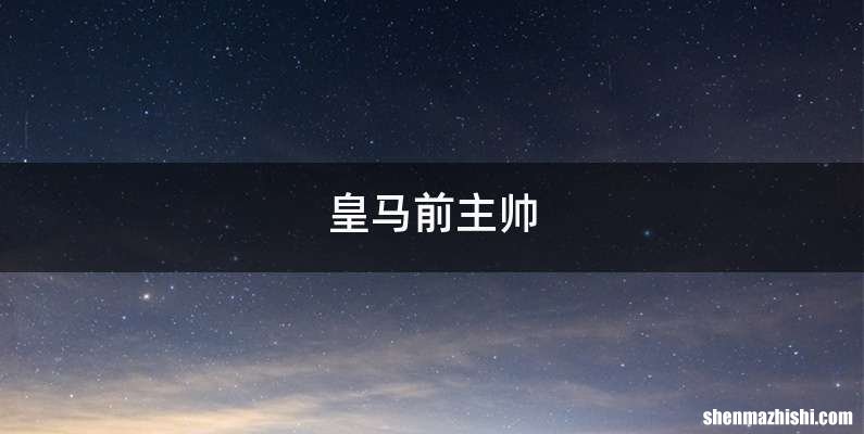 皇马前主帅