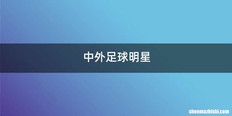 中外足球明星