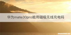 华为mate30pro能用磁吸无线充电吗