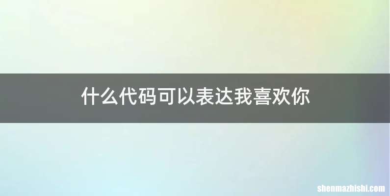 什么代码可以表达我喜欢你