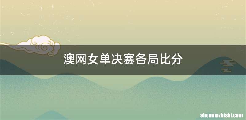 澳网女单决赛各局比分