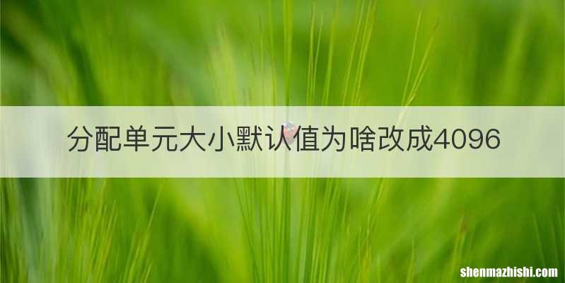 分配单元大小默认值为啥改成4096