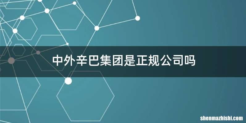 中外辛巴集团是正规公司吗