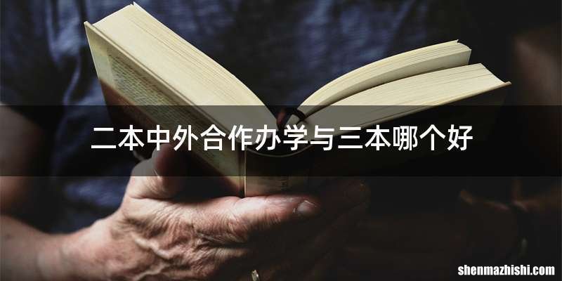 二本中外合作办学与三本哪个好