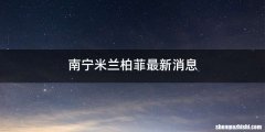 南宁米兰柏菲最新消息
