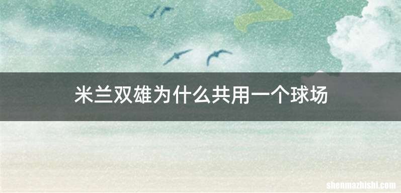 米兰双雄为什么共用一个球场