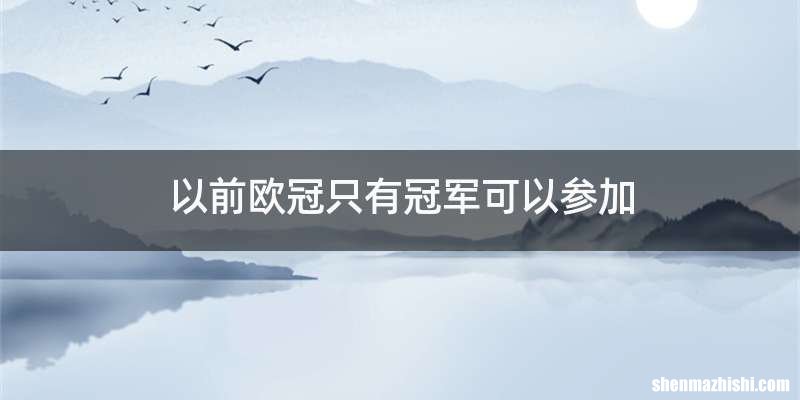 以前欧冠只有冠军可以参加