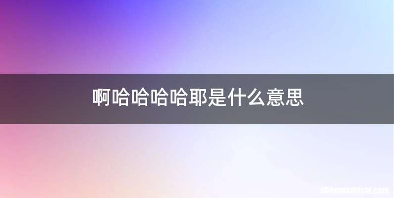 啊哈哈哈哈耶是什么意思