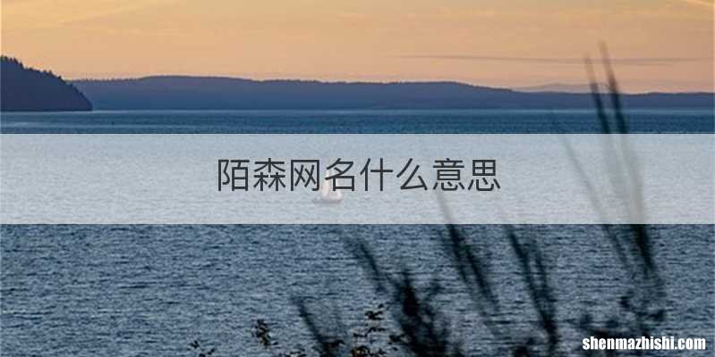 陌森网名什么意思