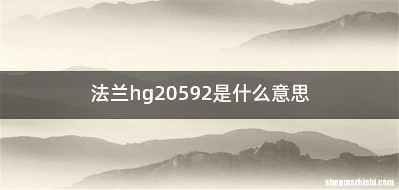 法兰hg20592是什么意思
