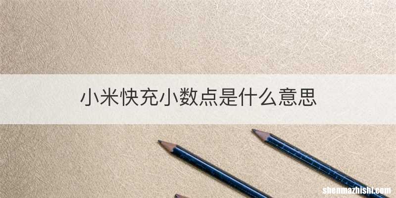 小米快充小数点是什么意思