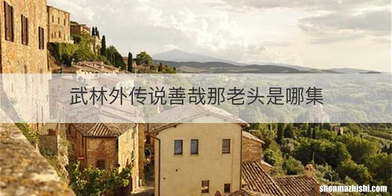 武林外传说善哉那老头是哪集