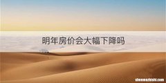 明年房价会大幅下降吗