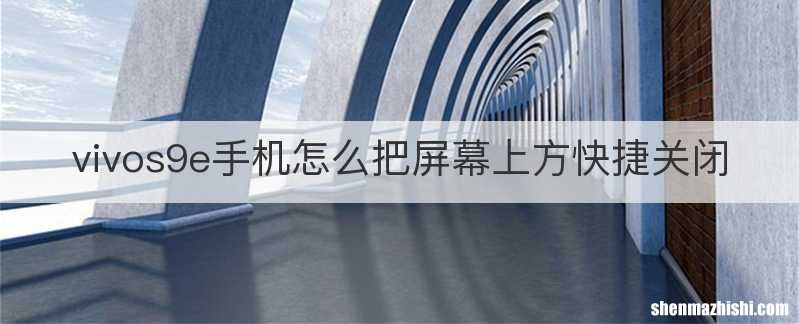 vivos9e手机怎么把屏幕上方快捷关闭