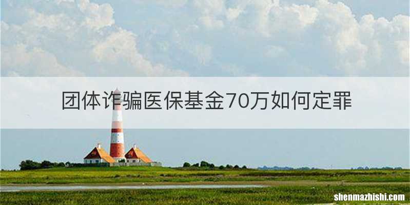团体诈骗医保基金70万如何定罪