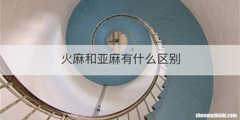 火麻和亚麻有什么区别